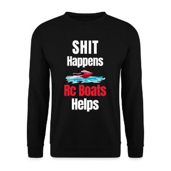 Shit Happens Rc Boats aide le capitaine Airboat - Sweat-shirt Unisexe - noir - Devant - Alina (178cm) & Michal (187cm)