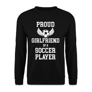 Stolze Freundin Eines Fußballspielers Torwart - Unisex Pullover - Schwarz - Vorne - Alina (178cm) & Michal (187cm)