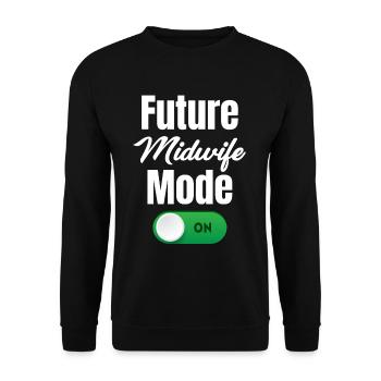 Zukünftiger Hebammenmodus Für Geburtshilfliche - Unisex Pullover - Schwarz - Vorne - Alina (178cm) & Michal (187cm)