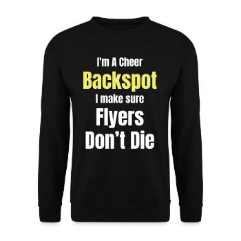 I'm a cheer-backspot, I make sure that - Unisex Sweatshirt - black - Front - Alina (178cm) & Michal (187cm)