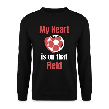 Mein Herz Ist Auf Dem Feld Fußballspieler - Unisex Pullover - Schwarz - Vorne - Alina (178cm) & Michal (187cm)