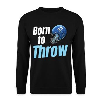 Gardien de but de botté d’envoi de football Born To Quarterback - Sweat-shirt Unisexe - noir - Devant - Alina (178cm) & Michal (187cm)