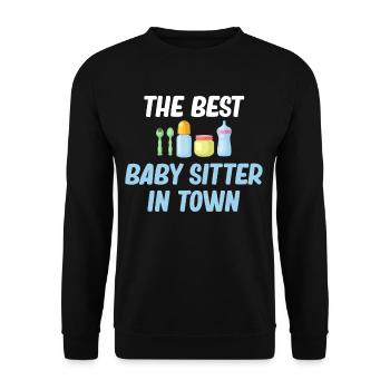 La meilleure baby-sitter de la ville drôle - Sweat-shirt Unisexe - noir - Devant - Alina (178cm) & Michal (187cm)