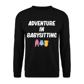 Aventures en Babysitting Fun Garde d’enfants - Sweat-shirt Unisexe - noir - Devant - Alina (178cm) & Michal (187cm)