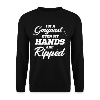Ich Bin Immer Ein Turner, Meine Hände Sind - Unisex Pullover - Schwarz - Vorne - Alina (178cm) & Michal (187cm)