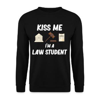 Küss Mich, Ich Bin Eine Anwaltskanzlei Für - Unisex Pullover - Schwarz - Vorne - Alina (178cm) & Michal (187cm)