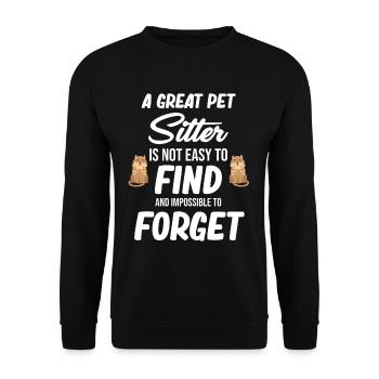 Ein Guter Tiersitter Ist Nicht Leicht Zu Finden - Unisex Pullover - Schwarz - Vorne - Alina (178cm) & Michal (187cm)