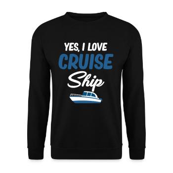 Ja, Ich Liebe Kreuzfahrtschiffe, Liebhaber, - Unisex Pullover - Schwarz - Vorne - Alina (178cm) & Michal (187cm)