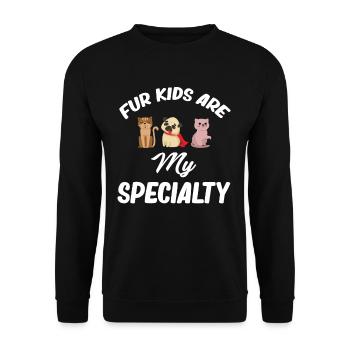 Fur kids are my specialty funniers - Unisex Sweatshirt - black - Front - Alina (178cm) & Michal (187cm)