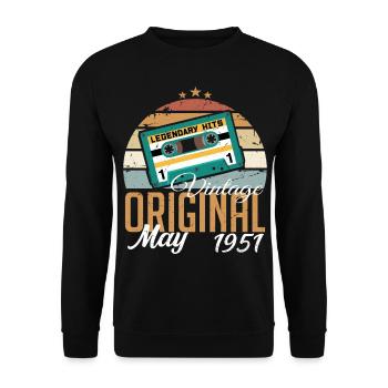 Mai 1951 Geburtstagsgeschenk 1951 Mai - 1951 Mai - Unisex Pullover - Schwarz - Vorne - Alina (178cm) & Michal (187cm)
