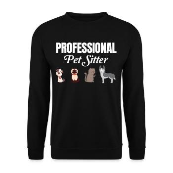 Professioneller Tiersitter Lustiger Tierarzt - Unisex Pullover - Schwarz - Vorne - Alina (178cm) & Michal (187cm)
