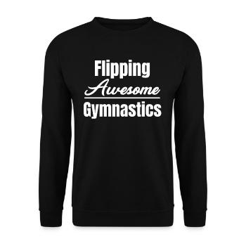 Flipping Awesome Gymnastics Cartwheel - Unisex Pullover - Schwarz - Vorne - Alina (178cm) & Michal (187cm)