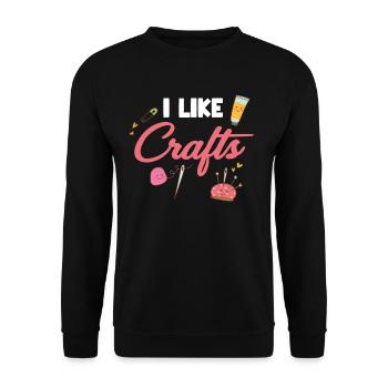 I like handicrafts, pottery, scrapbooking, painting, - Unisex Sweatshirt - black - Front - Alina (178cm) & Michal (187cm)