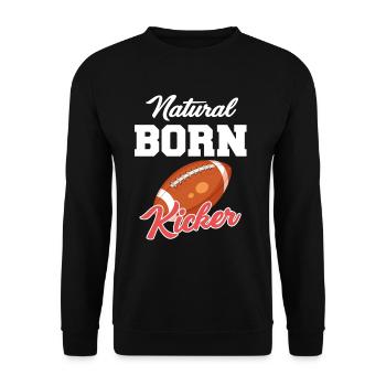 Quarterback de football kicker né naturel - Sweat-shirt Unisexe - noir - Devant - Alina (178cm) & Michal (187cm)