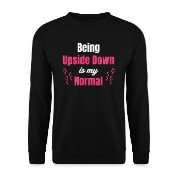 Auf Dem Kopf Zu Stehen Ist Mein Normaler Lustiger - Unisex Pullover - Schwarz - Vorne - Alina (178cm) & Michal (187cm)