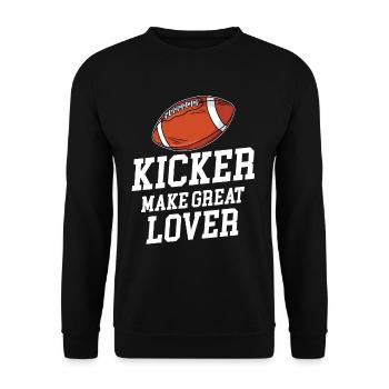 Kicker Make Great Lovers Football Quarterback - Unisex Sweatshirt - black - Front - Alina (178cm) & Michal (187cm)
