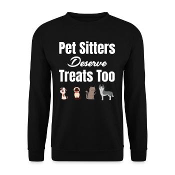Auch Tiersitter Verdienen Leckerlis Tierarzt - Unisex Pullover - Schwarz - Vorne - Alina (178cm) & Michal (187cm)