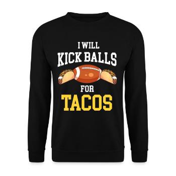 Coups de pied dans les ballons pour les tacos Football Kicker Quarterback - Sweat-shirt Unisexe - noir - Devant - Alina (178cm) & Michal (187cm)
