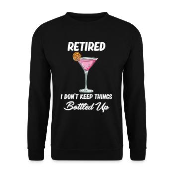 Im Ruhestand Hält Ich Die Dinge Nicht In - Unisex Pullover - Schwarz - Vorne - Alina (178cm) & Michal (187cm)
