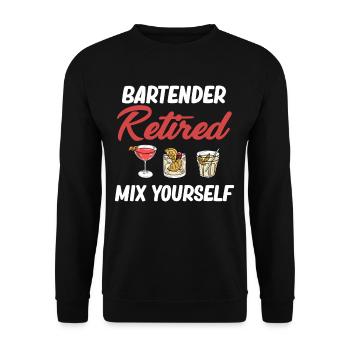 Barman Retraité Mix Yourself Mixologue - Sweat-shirt Unisexe - noir - Devant - Alina (178cm) & Michal (187cm)