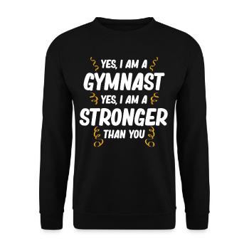 Ja, Ich Bin Ein Turner Ja, Ich Bin Ein Stärkerer - Unisex Pullover - Schwarz - Vorne - Alina (178cm) & Michal (187cm)