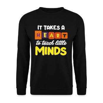 It takes a big heart to be a - Unisex Sweatshirt - black - Front - Alina (178cm) & Michal (187cm)