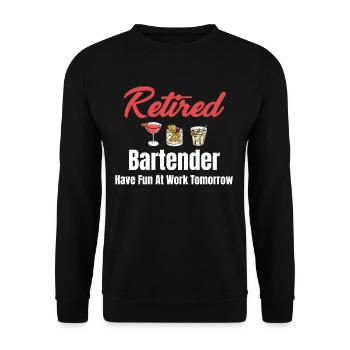 Barman à la retraite s'amuse au travail - Sweat-shirt Unisexe - noir - Devant - Alina (178cm) & Michal (187cm)