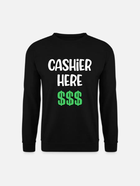 Kassierer Hier Lustiger Buchhalter Sachbearbeiter - Unisex Pullover - Schwarz