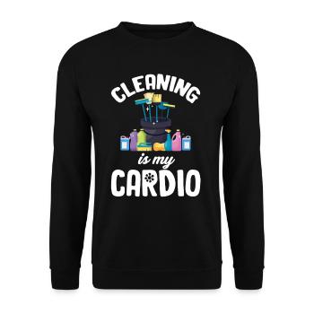 Cleaning Is My Cardio Housekeeper Housemaid - Unisex Sweatshirt - black - Front - Alina (178cm) & Michal (187cm)