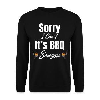 Désolé, je ne peux pas, c’est la saison des barbecues, - Sweat-shirt Unisexe - noir - Devant - Alina (178cm) & Michal (187cm)