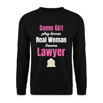 Einige Mädchen Spielen Pferd Echte Frauen Werden - Unisex Pullover - Schwarz - Vorne - Alina (178cm) & Michal (187cm)