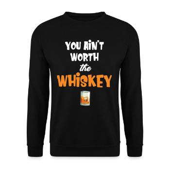 Du Bist Den Whiskey Bourbon Trinker Tequila Wodka - Unisex Pullover - Schwarz - Vorne - Alina (178cm) & Michal (187cm)