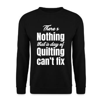 Il n’y a rien de plus satisfaisant qu’une journée de courtepointe - Sweat-shirt Unisexe - noir - Devant - Alina (178cm) & Michal (187cm)