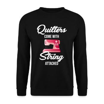 Les courtepointes sont attachées avec des ficelles - Sweat-shirt Unisexe - noir - Devant - Alina (178cm) & Michal (187cm)