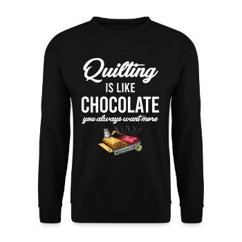 Le matelassage, c’est comme le chocolat, on en veut toujours plus - Sweat-shirt Unisexe - noir - Devant - Alina (178cm) & Michal (187cm)