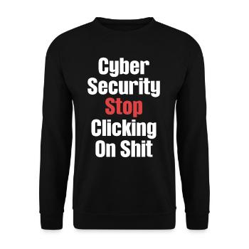 Cyber-sicherheit Hören Sie Auf, Auf - Unisex Pullover - Schwarz - Vorne - Alina (178cm) & Michal (187cm)