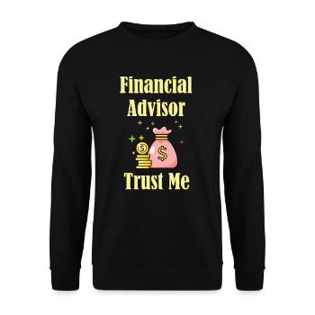 Conseiller financier Comptable Faites-moi confiance Saison des impôts - Sweat-shirt Unisexe - noir - Devant - Alina (178cm) & Michal (187cm)