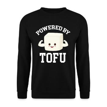 Powered By Tofu Tempeh Asian Miso Veggie Broccoli - Unisex Pullover - Schwarz - Vorne - Alina (178cm) & Michal (187cm)