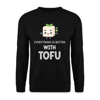 Mit Tofu Tempeh Asian Veggie Broccoli Ist Alles - Unisex Pullover - Schwarz - Vorne - Alina (178cm) & Michal (187cm)