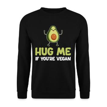 Hug me if you're vegan, - Unisex Sweatshirt - black - Front - Alina (178cm) & Michal (187cm)