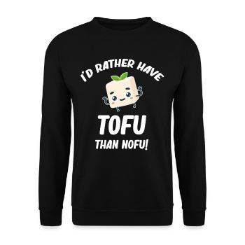 Ich Hätte Lieber Tofu Als Nofu Tempeh Asian Miso - Unisex Pullover - Schwarz - Vorne - Alina (178cm) & Michal (187cm)