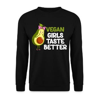 Vegan girls taste better, gardeners, - Unisex Sweatshirt - black - Front - Alina (178cm) & Michal (187cm)