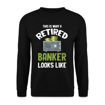 So Sieht Ein Pensionierter Banker Aus Teller - Unisex Pullover - Schwarz - Vorne - Alina (178cm) & Michal (187cm)