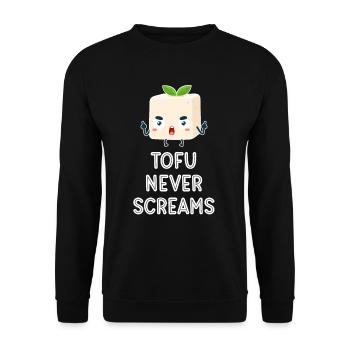 Tofu Schreit Nie Tempeh Asian Miso Veggie Broccoli - Unisex Pullover - Schwarz - Vorne - Alina (178cm) & Michal (187cm)