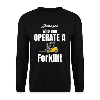 Just a girl who has a - Unisex Sweatshirt - black - Front - Alina (178cm) & Michal (187cm)