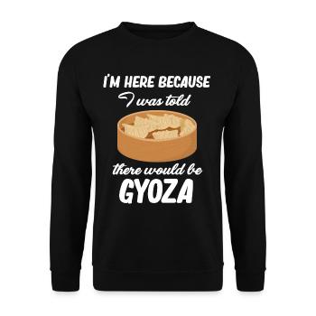 Ich Bin Hier, Weil Mir Gesagt Wurde, Dass Es - Unisex Pullover - Schwarz - Vorne - Alina (178cm) & Michal (187cm)