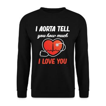 Moi, l’aorte, je te dis combien je t’aime - Sweat-shirt Unisexe - noir - Devant - Alina (178cm) & Michal (187cm)