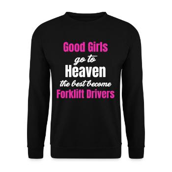 Gute Mädchen Kommen In Den Himmel. Die Besten - Unisex Pullover - Schwarz - Vorne - Alina (178cm) & Michal (187cm)