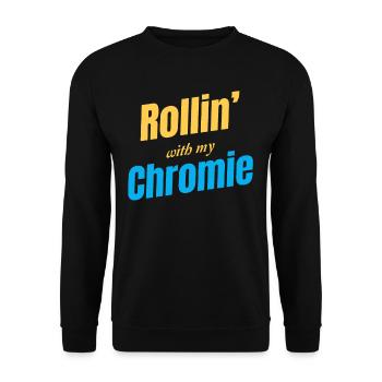 Rouler avec mon autisme trisomique Chromie - Sweat-shirt Unisexe - noir - Devant - Alina (178cm) & Michal (187cm)