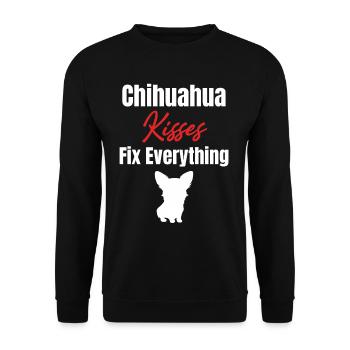 Chihuahua Kisses répare tout Paw Chiwawa - Sweat-shirt Unisexe - noir - Devant - Alina (178cm) & Michal (187cm)